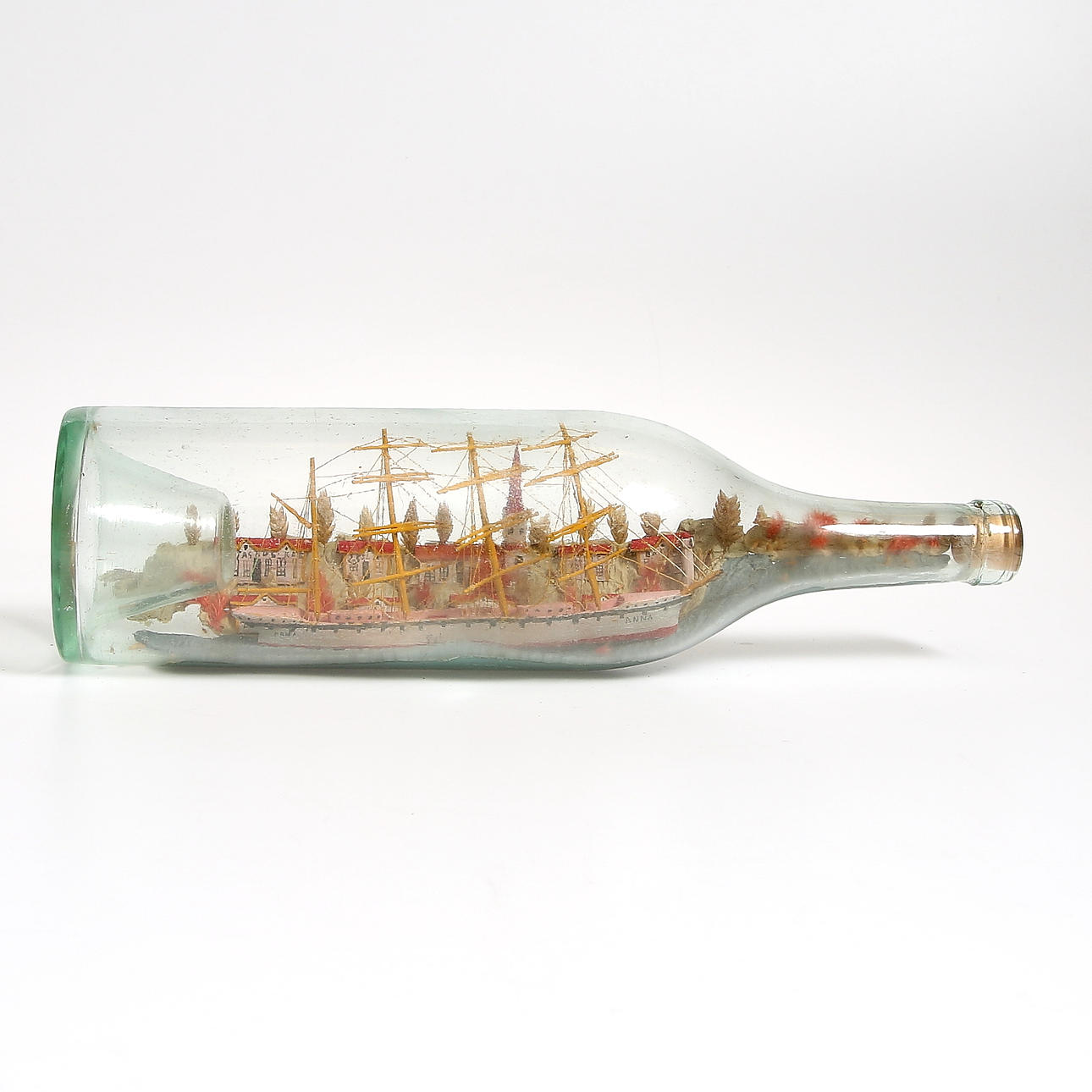 BARCO BOTELLA, vidrio. 1900.