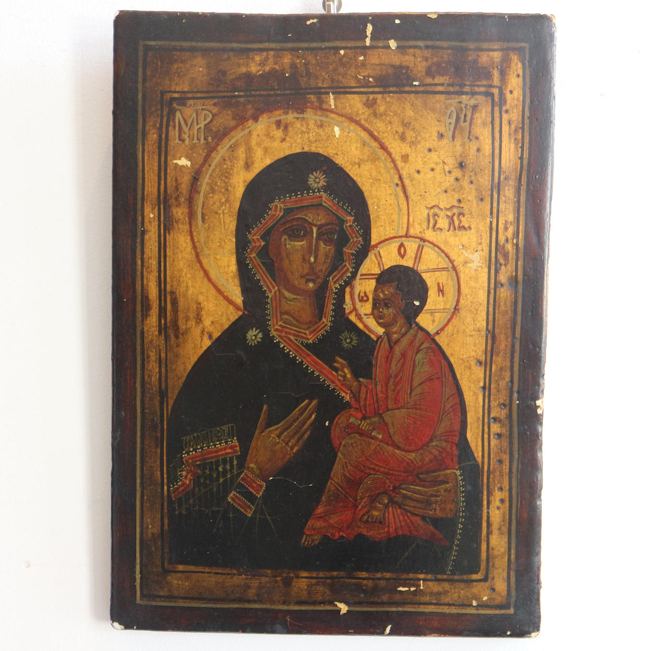 SCHWARZE MADONNA IKONE GRIECHENLAND.