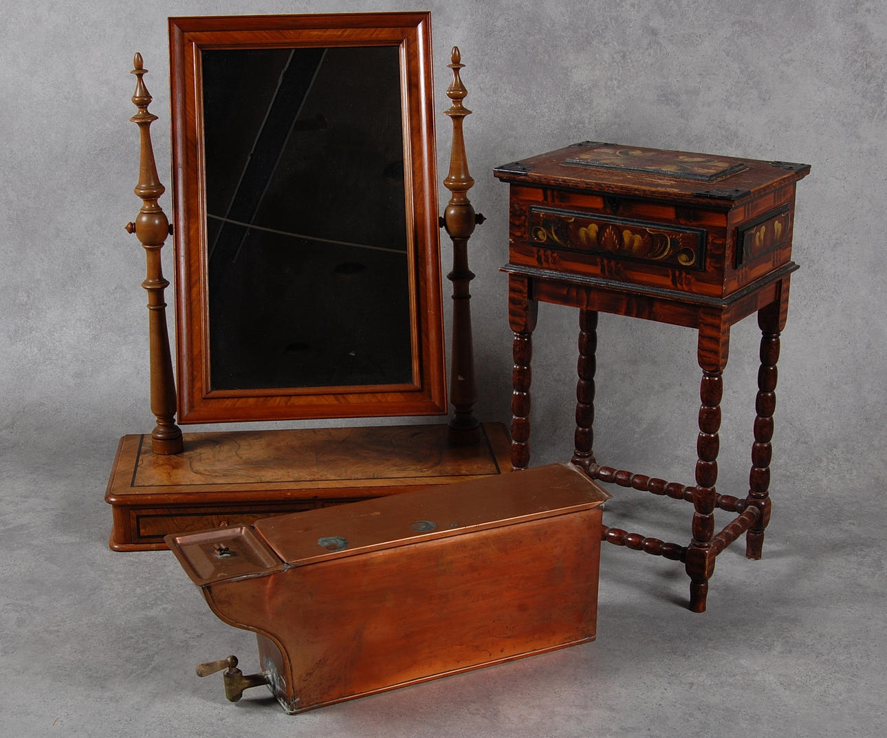 LÅDSPEGEL, SYSKRIN, VATTENCISTERN,1900-tal.