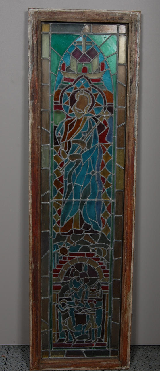 BLYGLASFÖNSTER, från kyrka, 1900-tal.