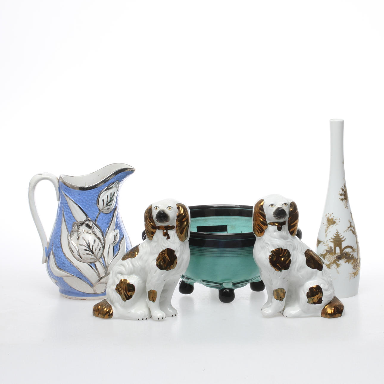 PARTI PORSLIN, 5 delar, Bl a Ilse Claesson, Röstrand samt Björn Wiinblad, Rosenthal, 1900-tal.