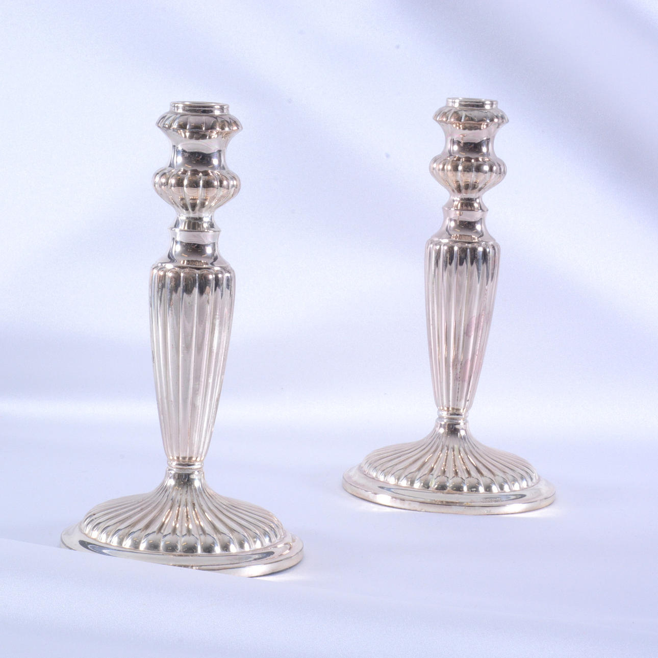 LYSSTAKE, et par, sterlingsølv, 1900-tallet.