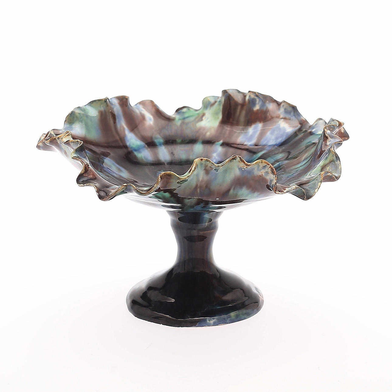 PETER AHLSTRÖM. Klappschale, Fayence, Höganäs, 19. Jahrhundert.