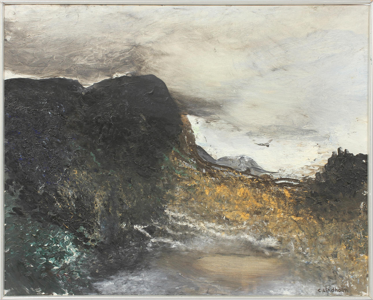 CLAES LINDHOLM. olja på duk, signerad.