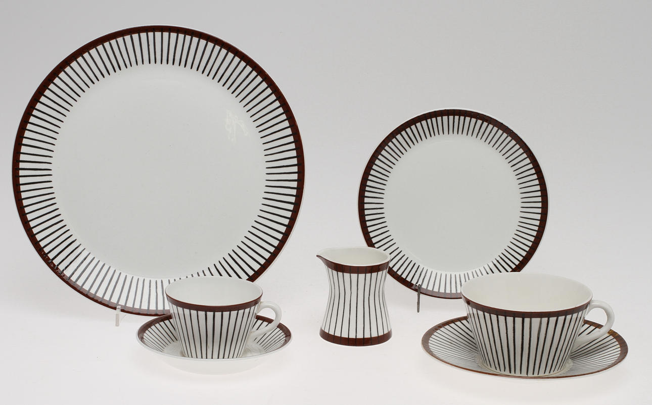 TE-, KAFFE- och MATSERVIS, ca 22 delar, "Spisa ribb", Gustavsberg.