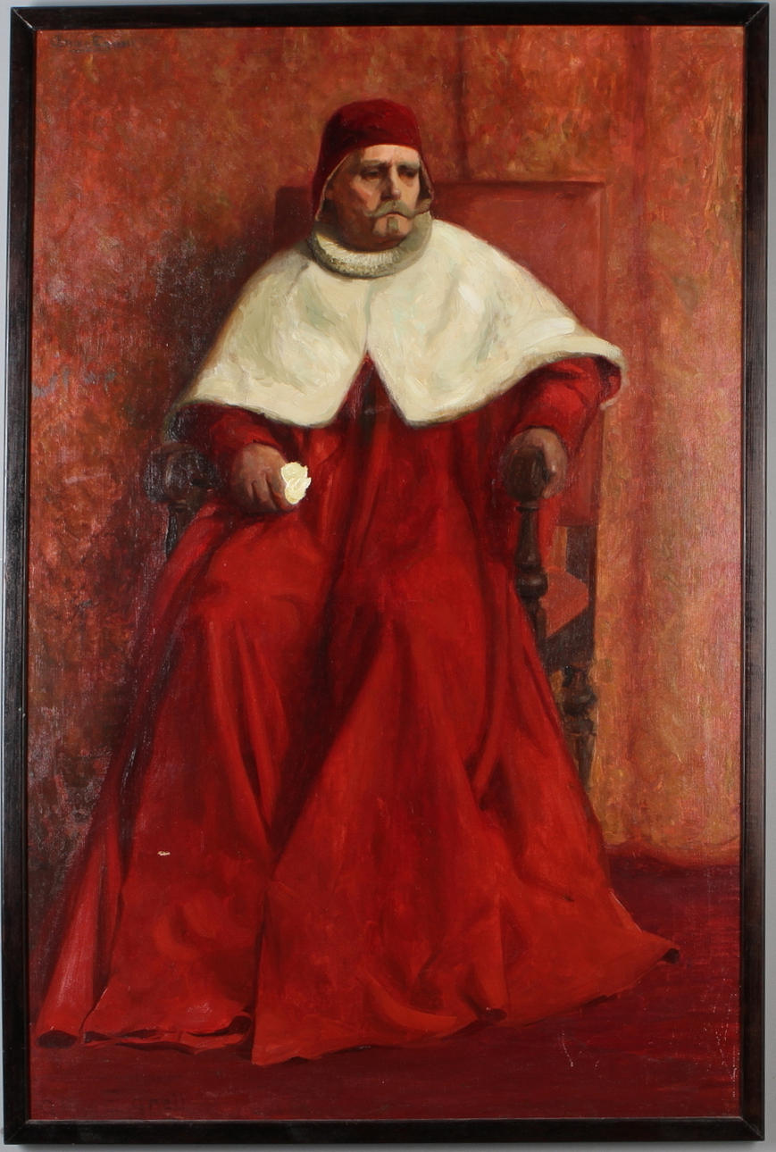 ALLAN EGNELL. Porträtt, olja på duk, dubbelsignerad.