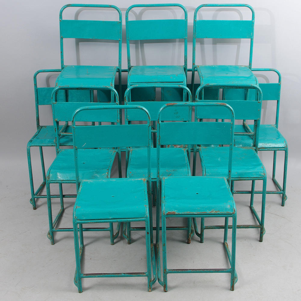 STOLAR, 12 stycken, målad metall, industridesign.