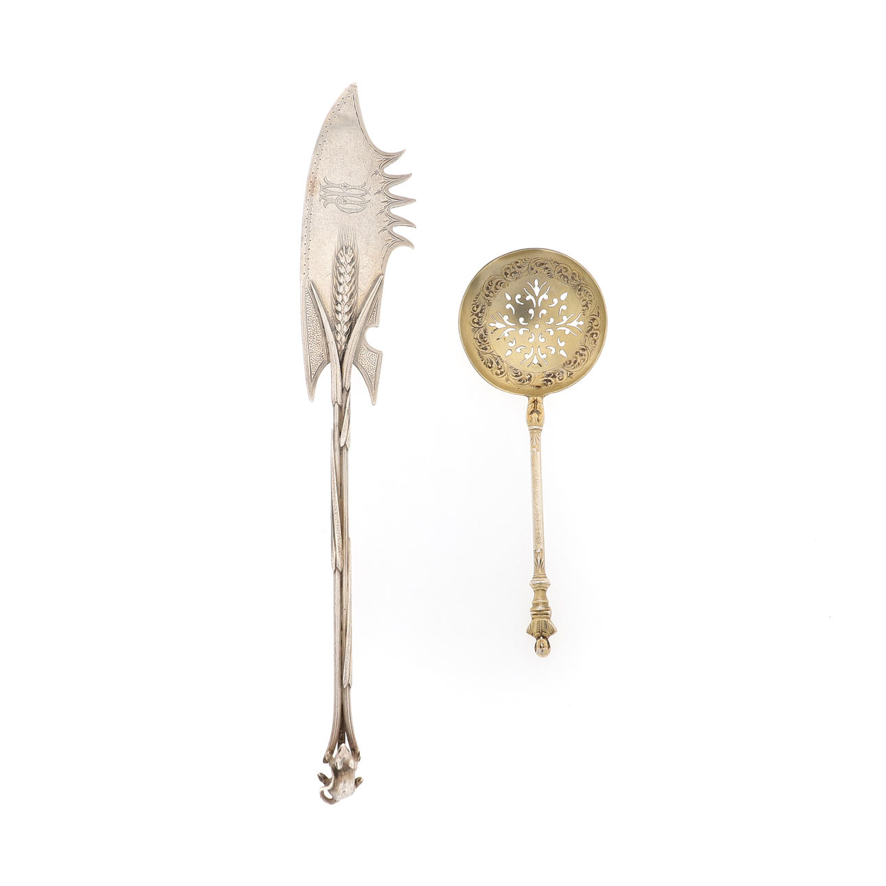 UN CUCHILLO DE QUESO AMERICANO DE PLATA DE LEY.