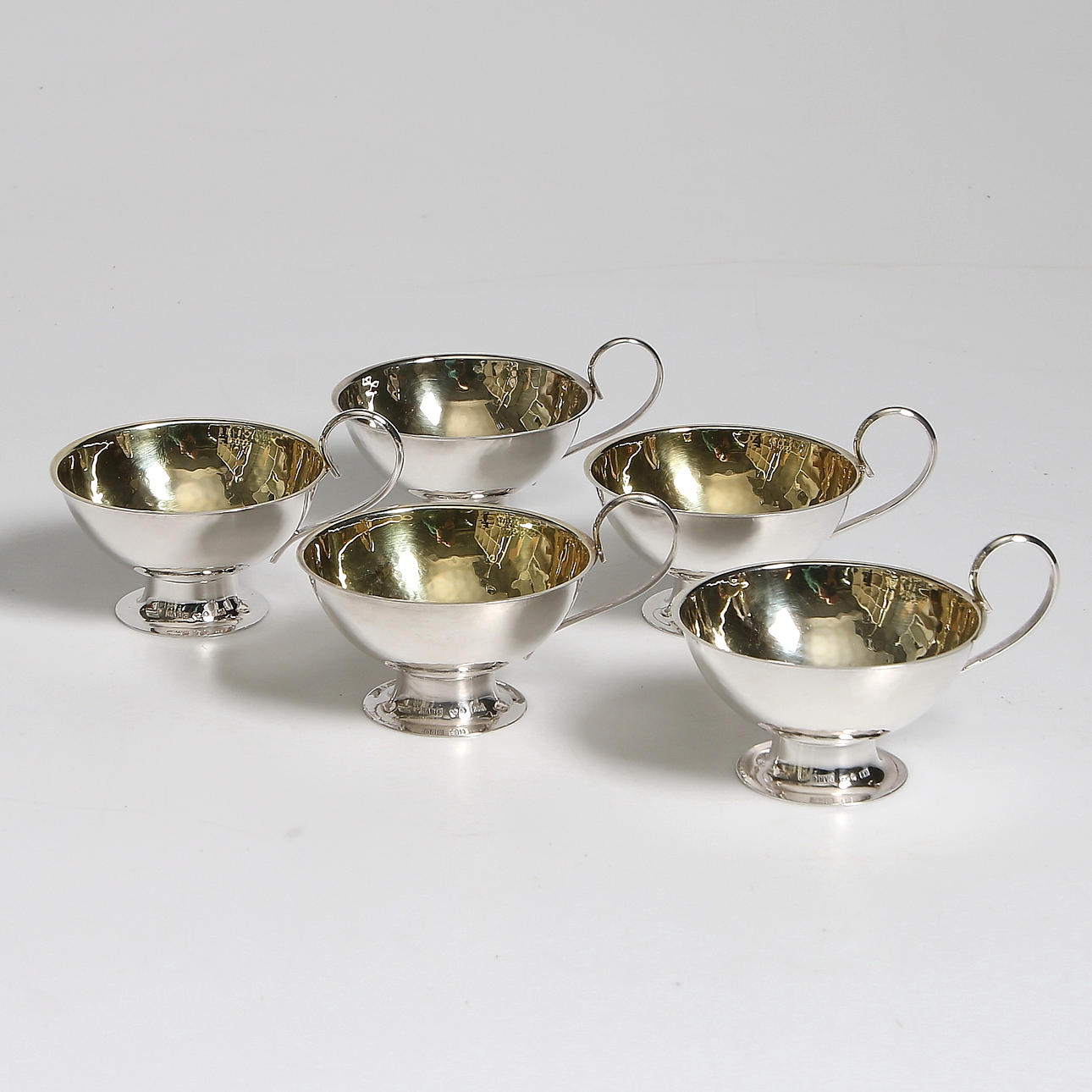 SUPKOPPAR, 5 st, silver. GAB. 1975. Vikt 152 gram.