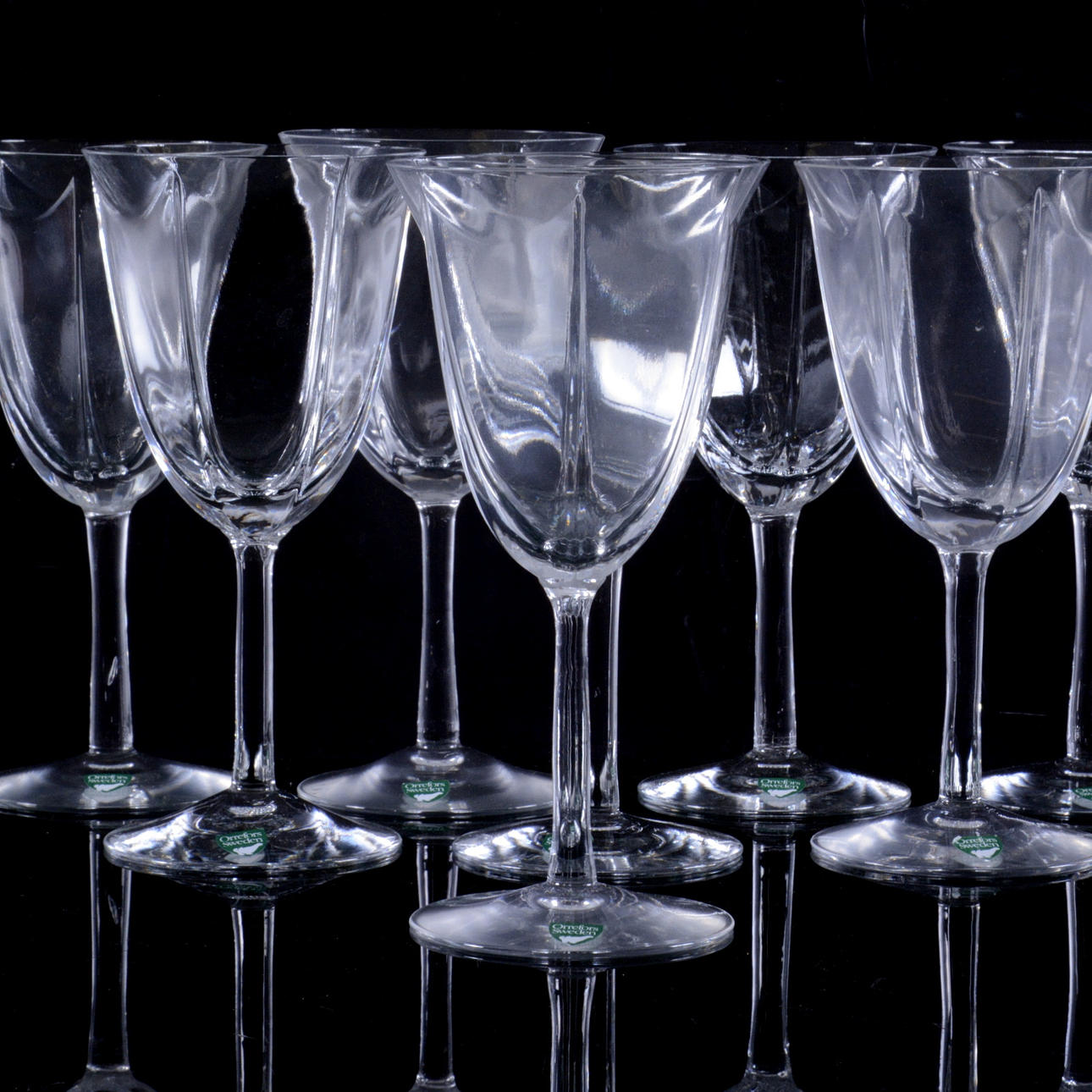 VINGLAS, 8 st, Orrefors.