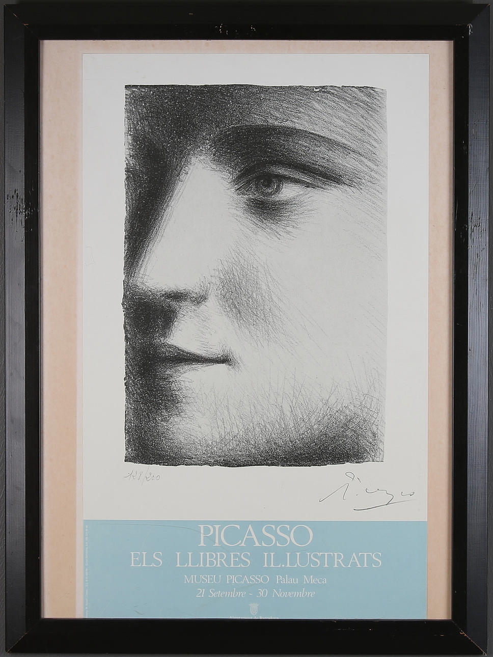 UTSTÄLLNINGSAFFISCH, "Picasso - Els Llibres Il. Lustrats", signerad och numrerad 128/200 i trycket.