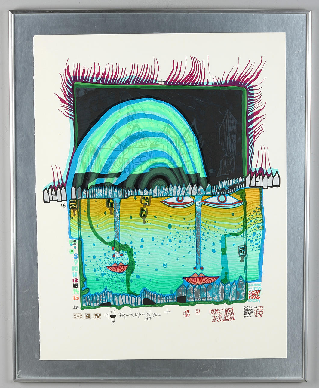 FRIEDENSREICH HUNDERTWASSER (AUSTRIAN, 1928–2000). 'Burning winter'.