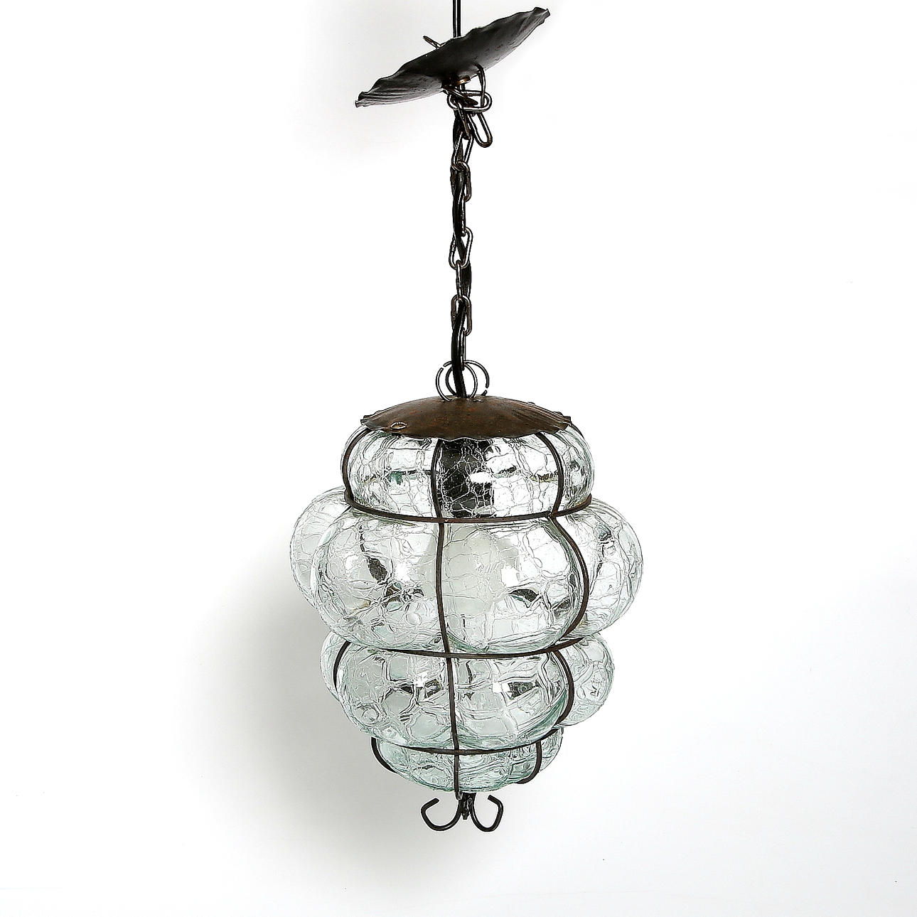 TAKLAMPA, "Skansenglas", jugend, Stockholms Glasbruk, 1900-tal.