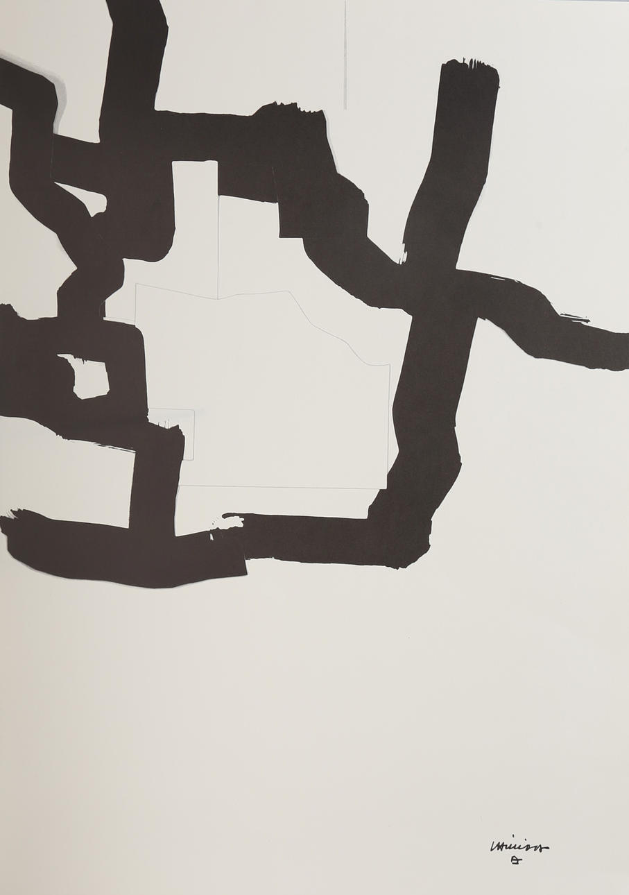 EDUARDO CHILLIDA. "Abstraction noir et blanc".