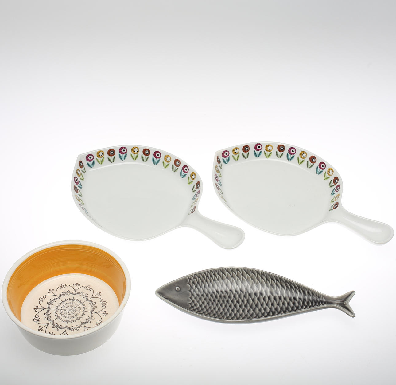 KERAMIKFÖREMÅL, 4 st. UE, Stig Lindberg, Gustavsberg, Gefle.