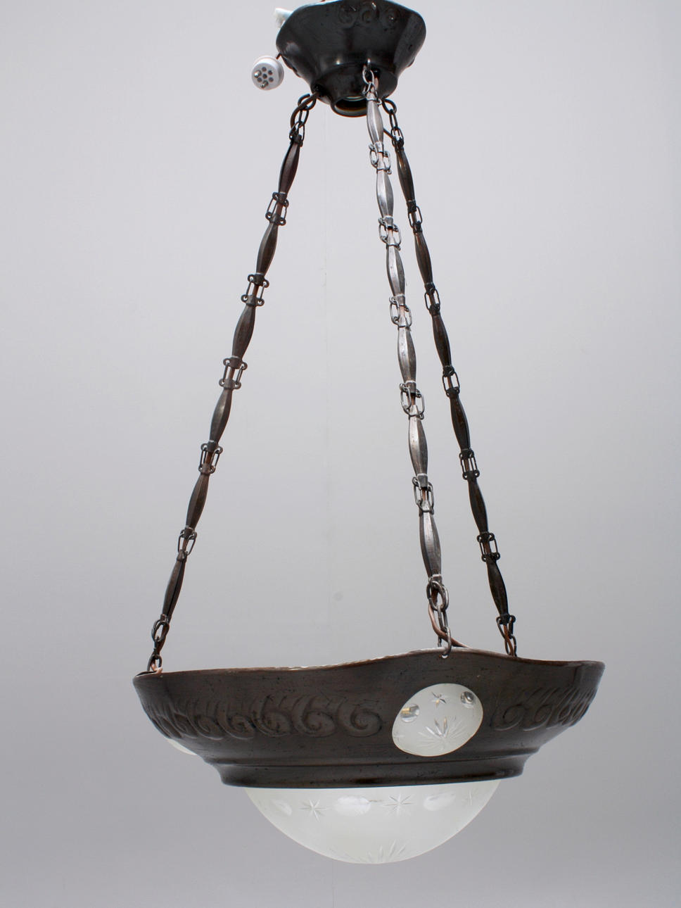 TAKARMATUR, jugend, glas/metall, tidigt 1900-tal, höjd 80 cm.