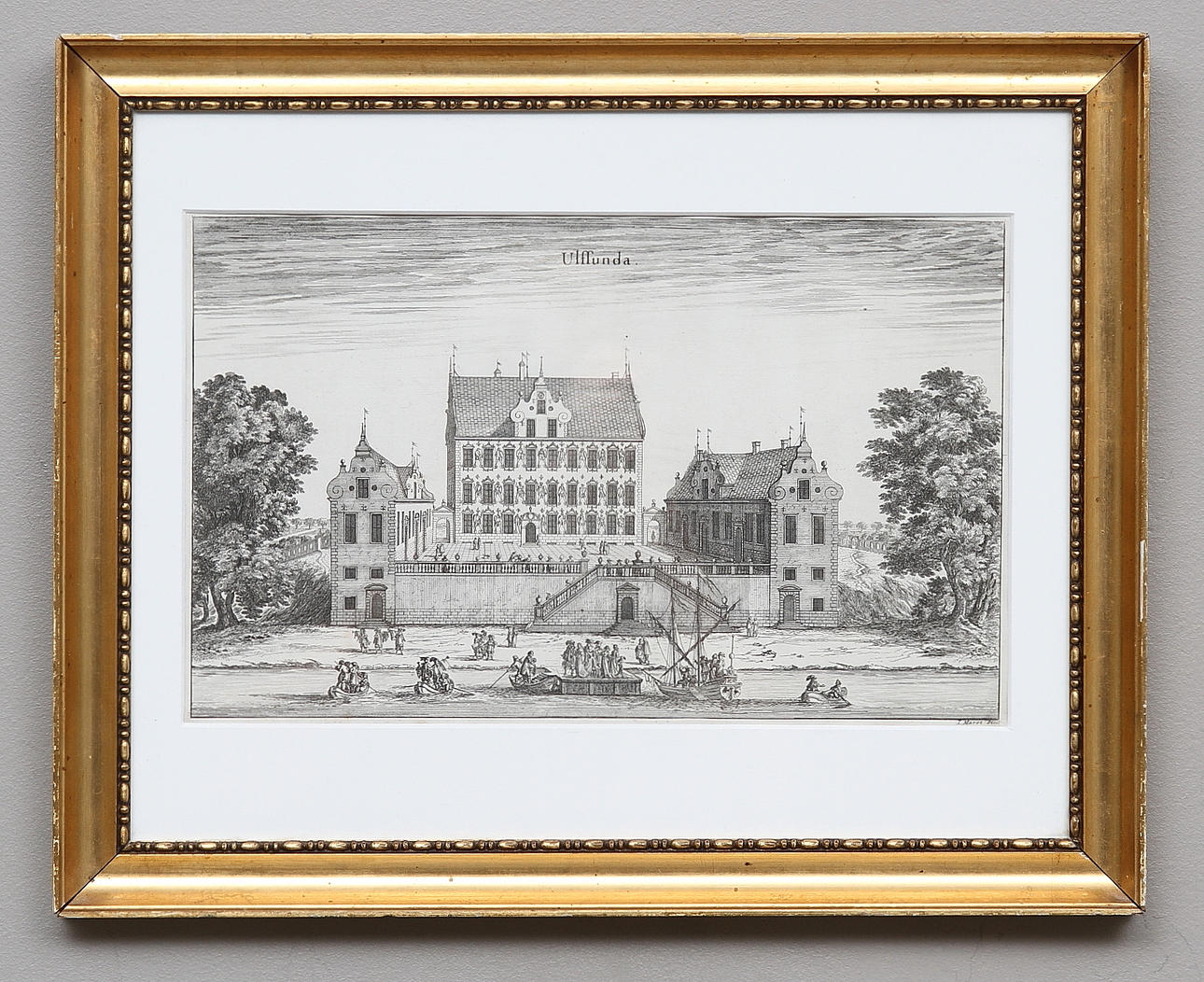 ERIK DAHLBERG / JEAN MAROT. "Ulflunda". Gravyr. Ur Suecia Antiqua et Hodierna. 1800-tal.