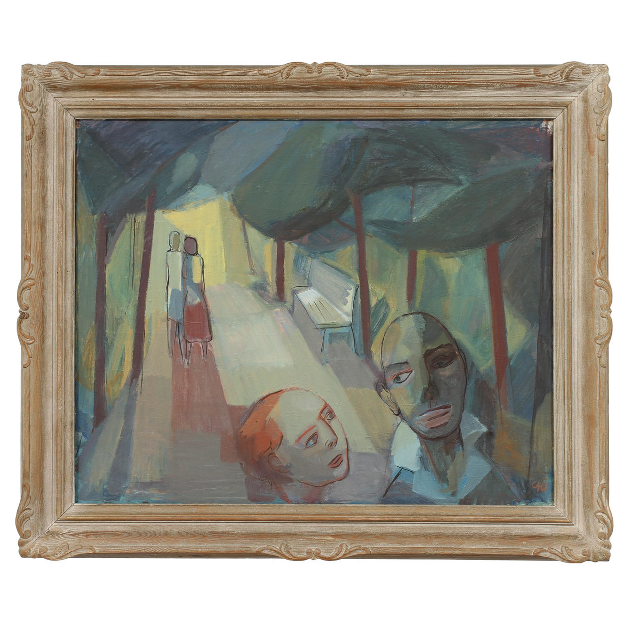 CALLE JOHANSSON. Par i solljus. Olja på duk. Monogramsignerad.