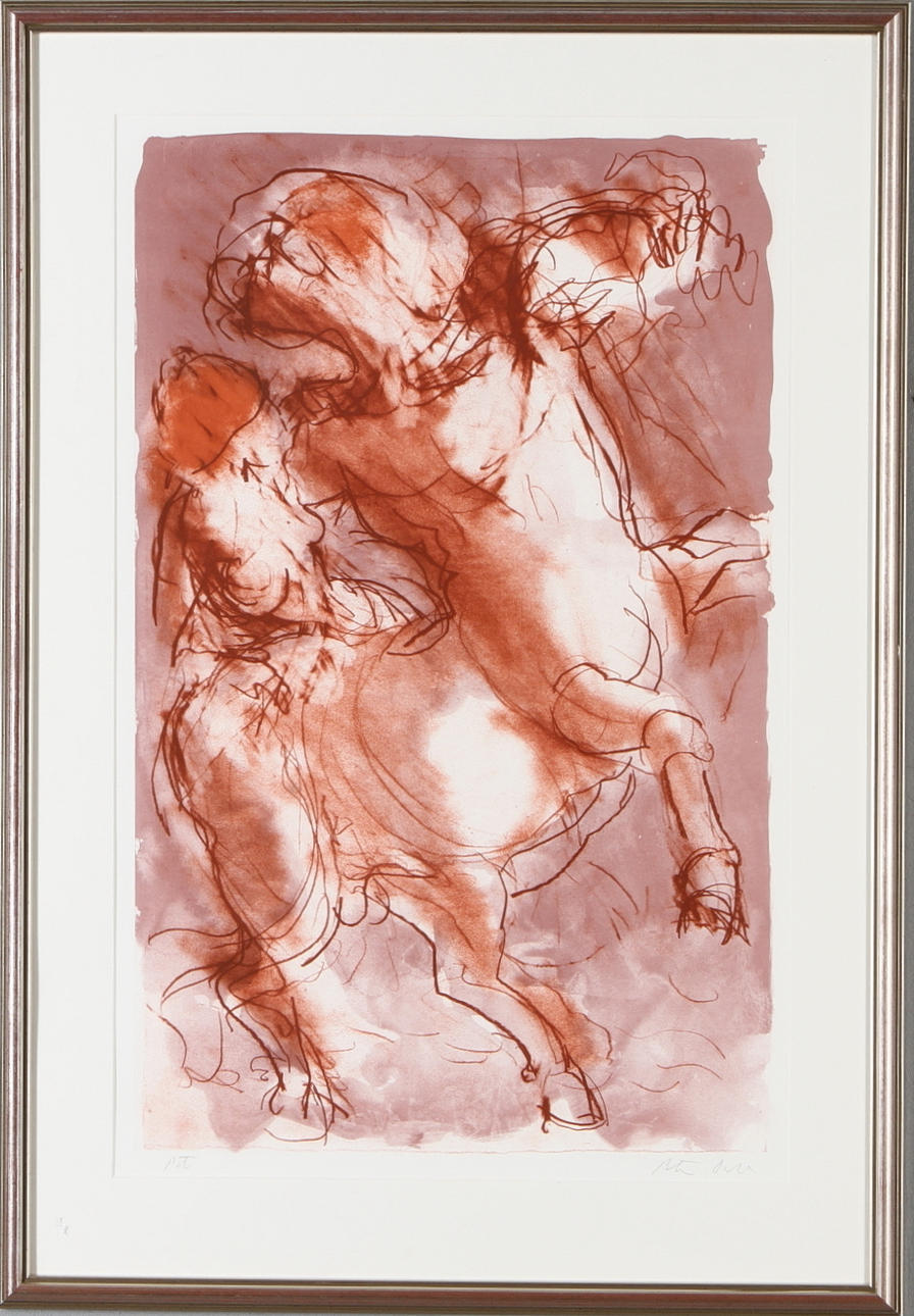 PETER DAHL. Kentaur, färglitografi, P.T, signerad.