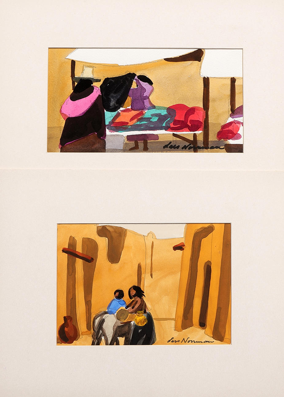 LARS NORRMAN. Figurkompositioner, 5 st, blandteknik.