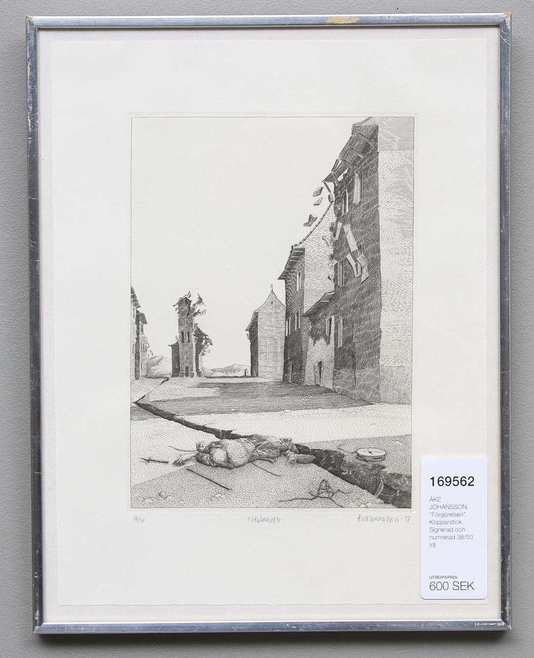 ÅKE JOHANSSON. "Förgörelsen". Kopparstick. Signerad och numrerad 38/50.