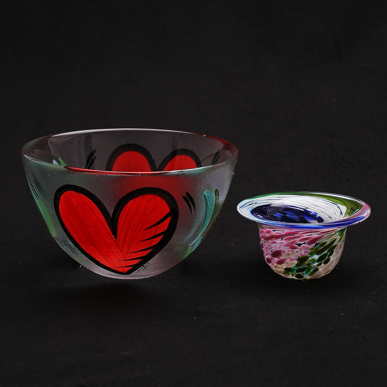 ULRICA HYDMAN-VALLIEN. Bowl, miniature, 2 parts, glass