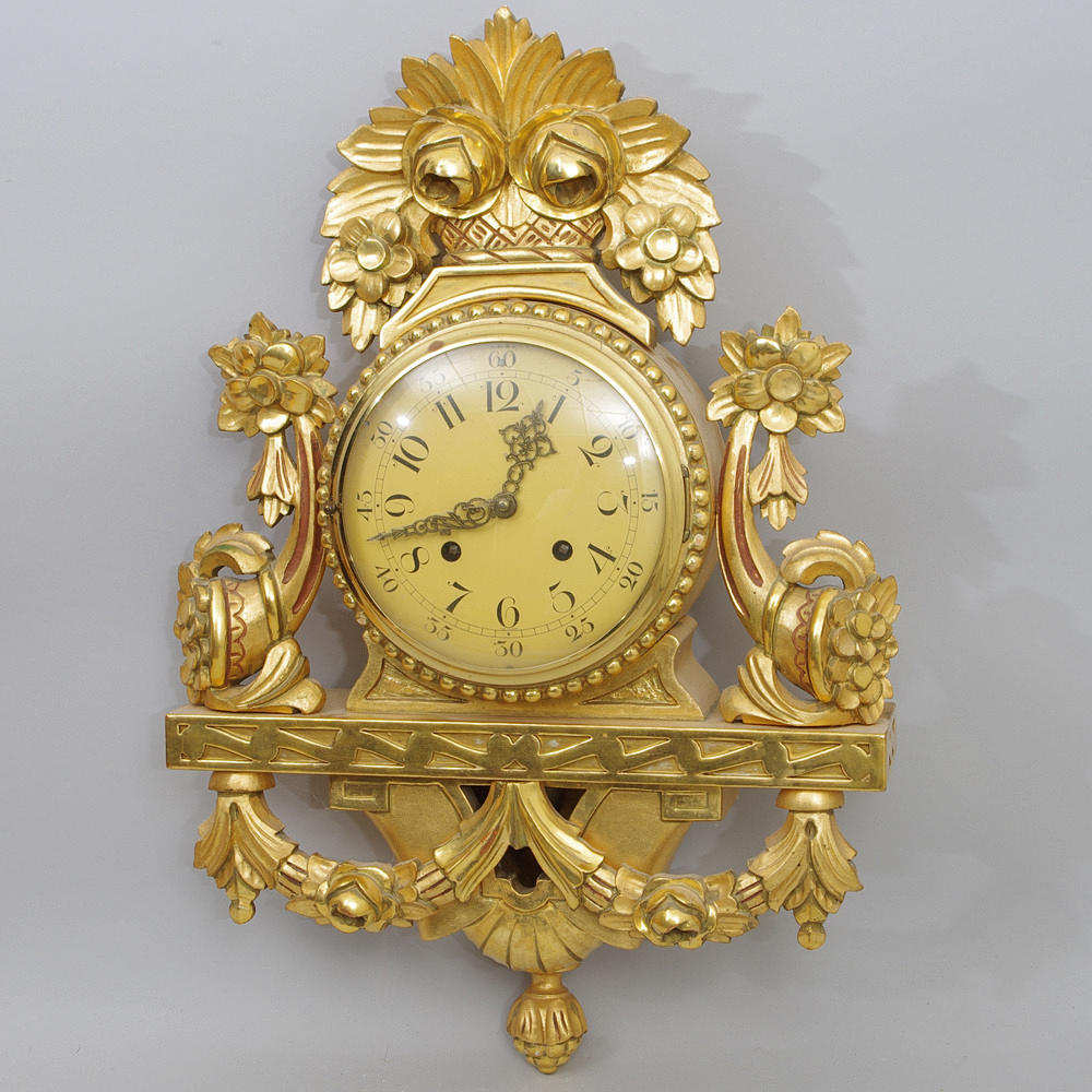 VÄGGPENDYL, förgylld, gustaviansk stil, 1900-tal, Tyskland.