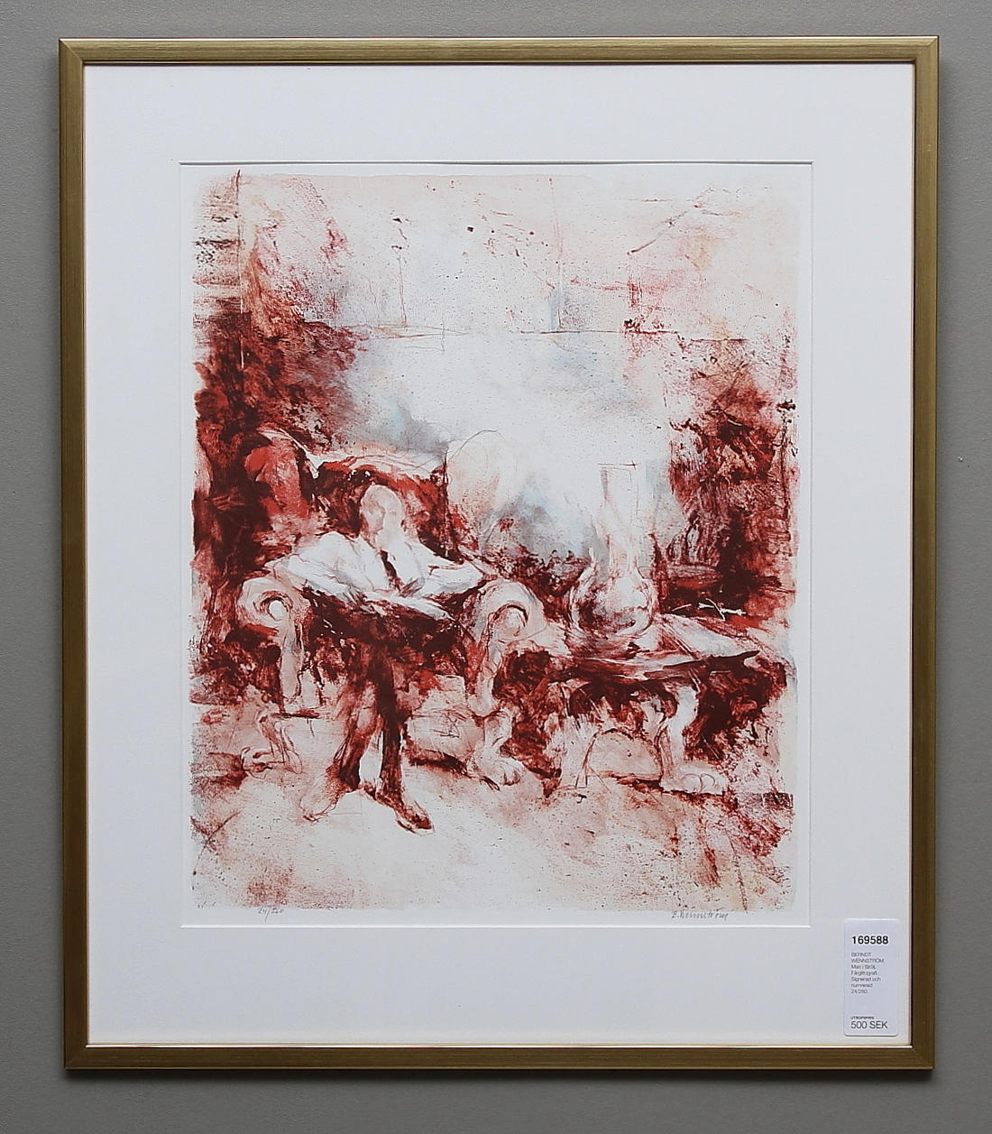 BERNDT WENNSTRÖM. Man i fåtölj. Färglitografi. Signerad och numrerad 24/260.