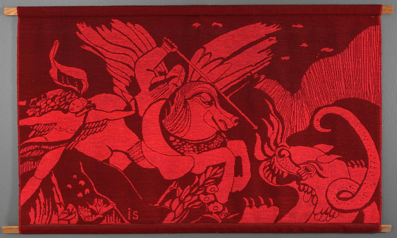 INGEGERD SILOW. Väggbonad, signerad IS, 1960-70-tal, 80 x 125 cm.