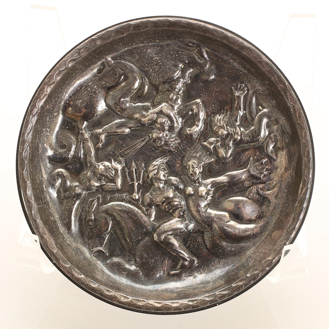 CARL MILLES. After, dish, "Play of the Winds", silver and bakelite.