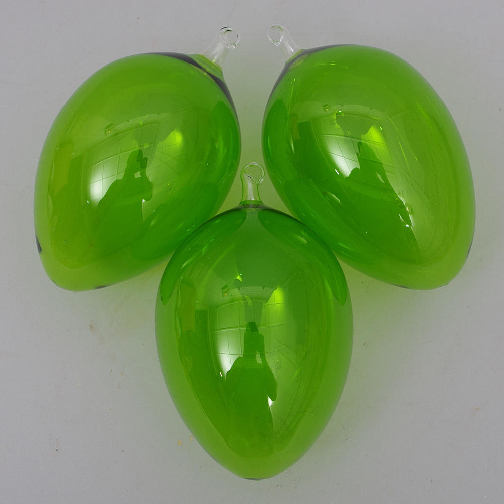 FÖNSTERDEKORATIONER, 3 stycken, grönt glas, Svensk Tenn.