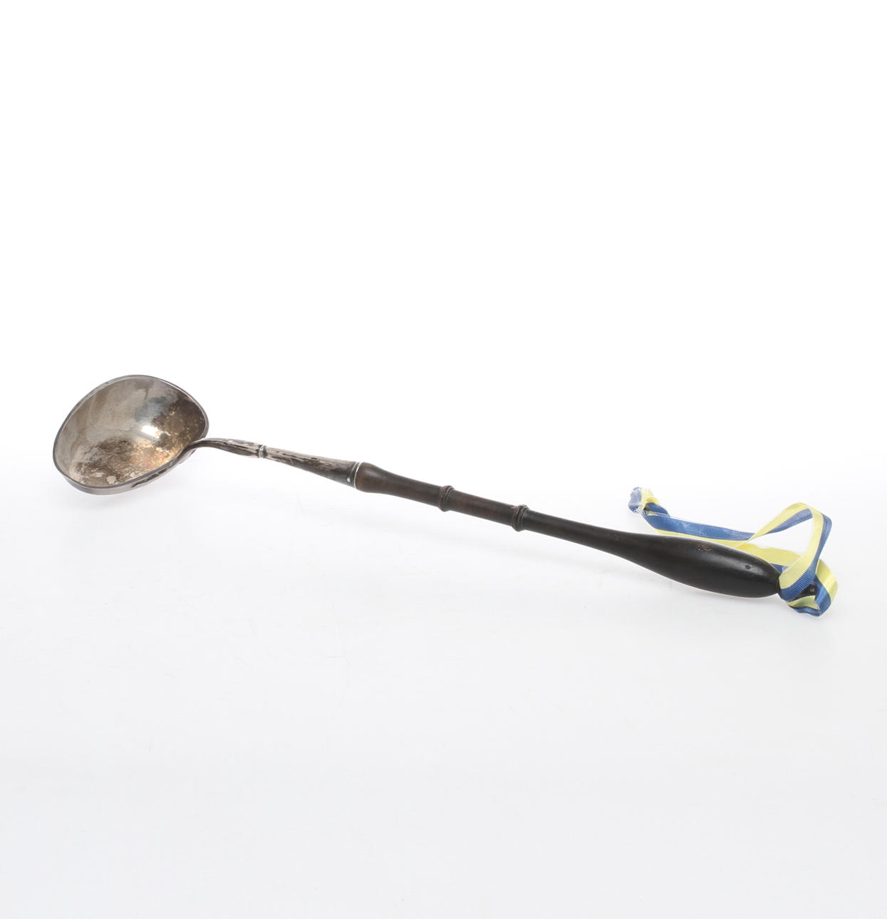 SOPPSLEV, silver med svärtat träskaft, Johan Ludvig Klint, Norrtälje, 1822.