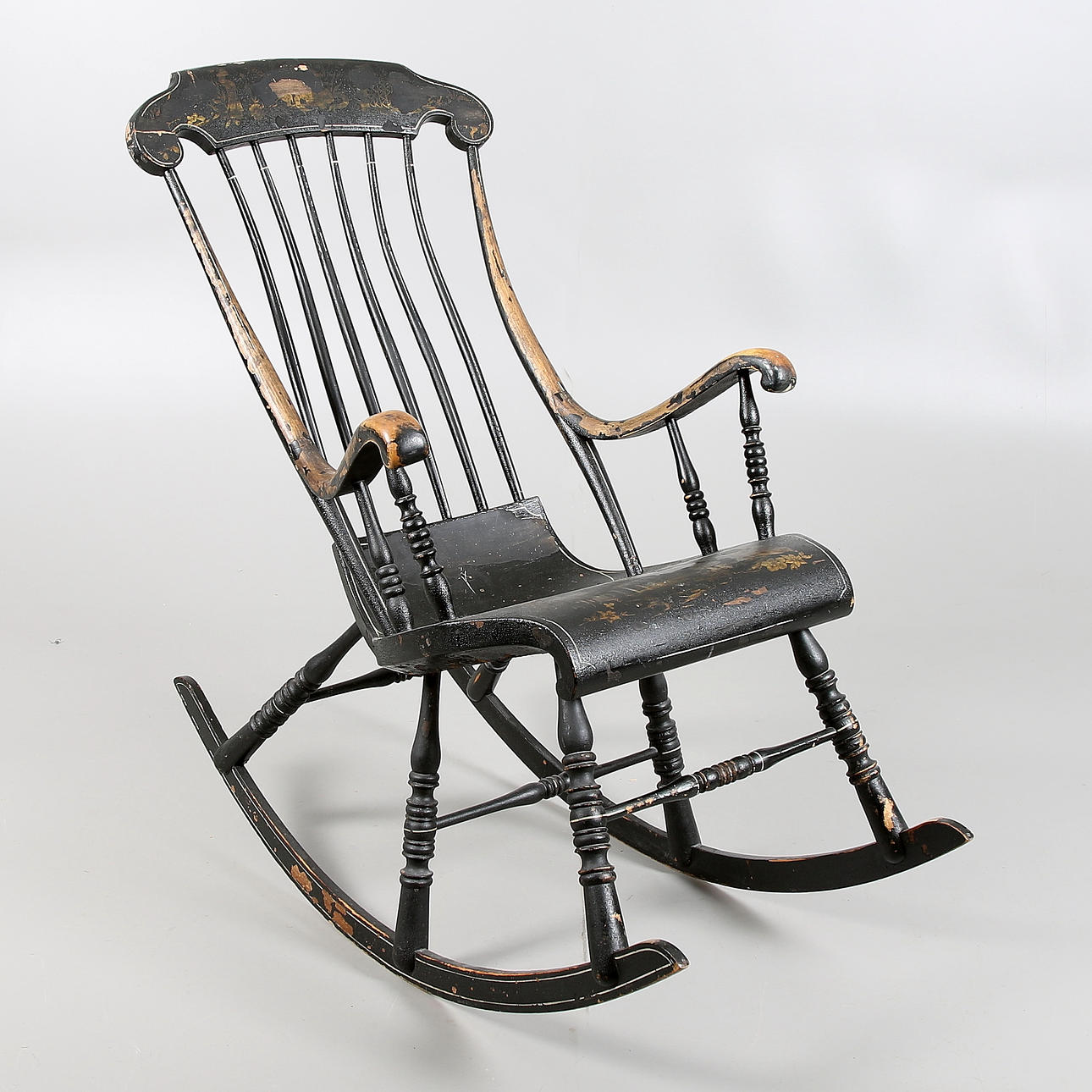 GUNGSTOL, trä, 1800-tal.