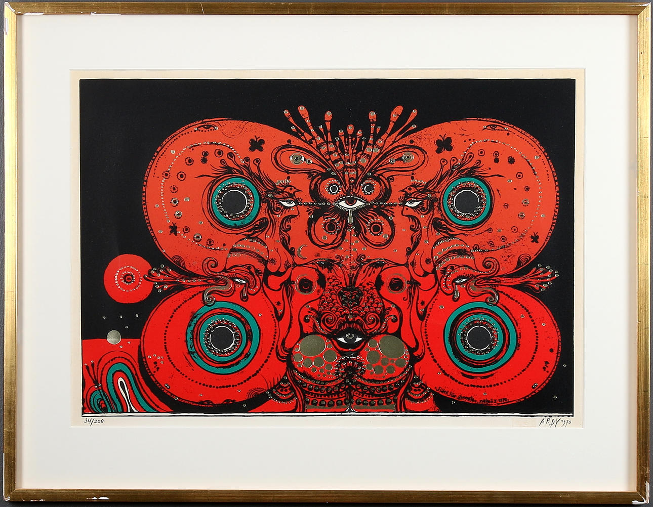 ARDY STRÜWER. Färglitografi, signerad, numrerad 179/200 och daterad 1970.