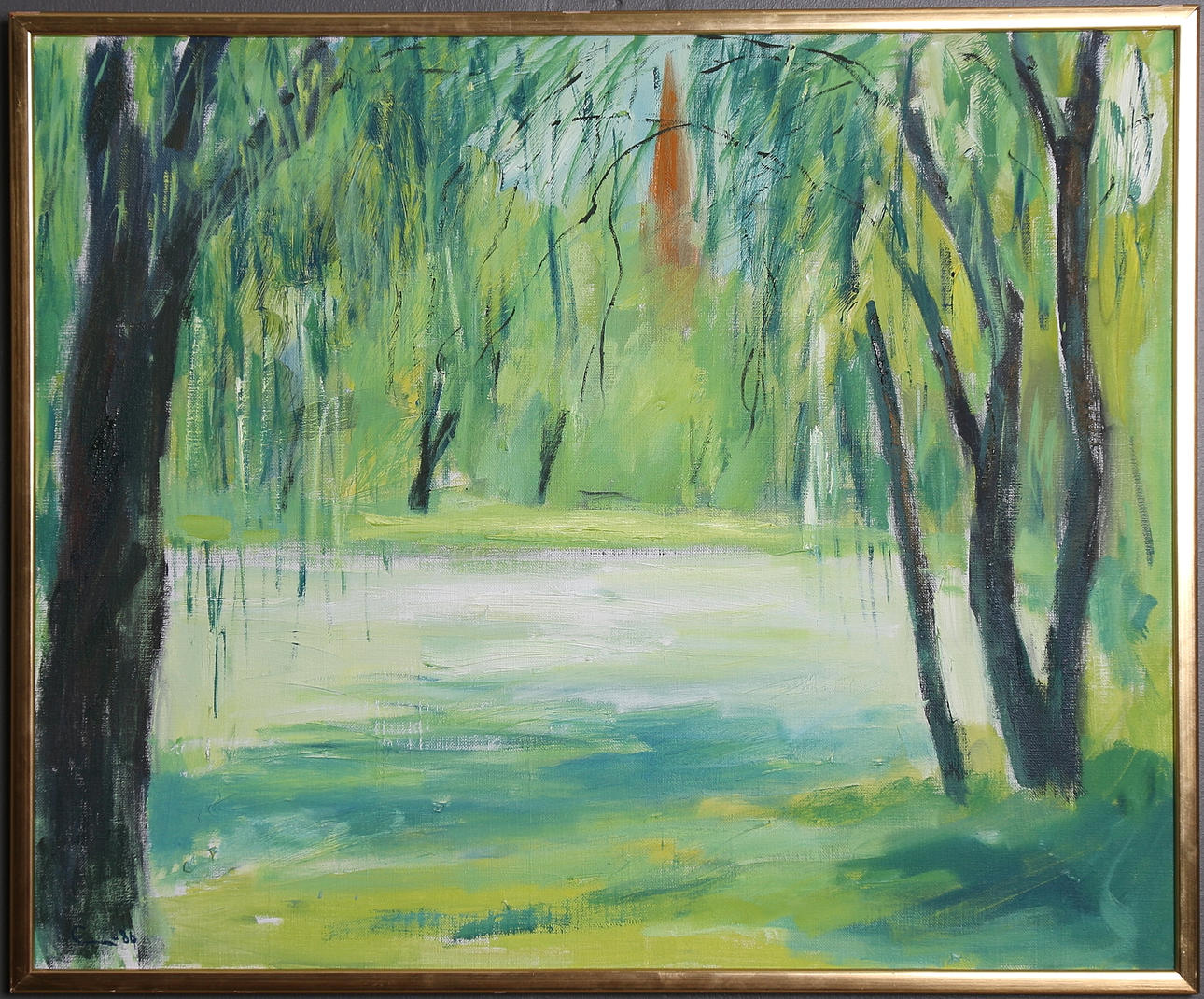 EINAR WENNBERG. "Büsowska, Sundsvall", olja på duk, signerad och daterad 1986.