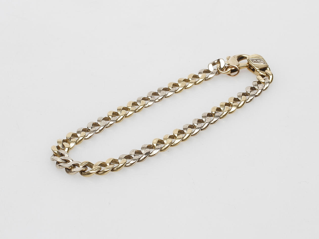 ARMBAND, "Pansar-länk", 18k guld/vitguld, vikt ca. 16,8 gram.