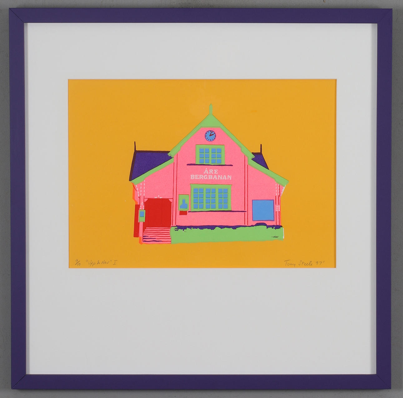 TONY STEELE. "Up and down I" screen print, signed and numbered 9/10.
