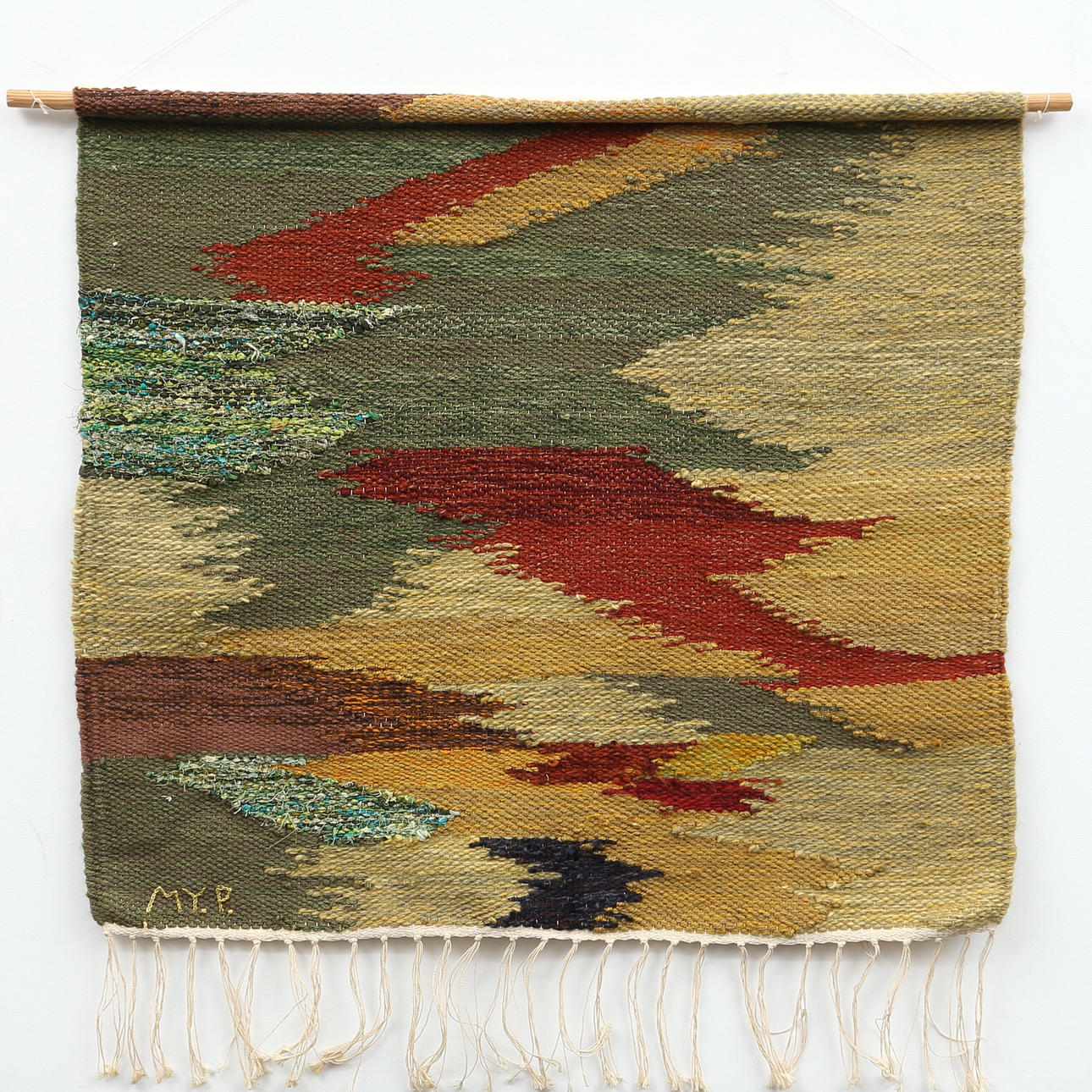 VÄGGBONAD, vävd, monogramsignerad MYP.