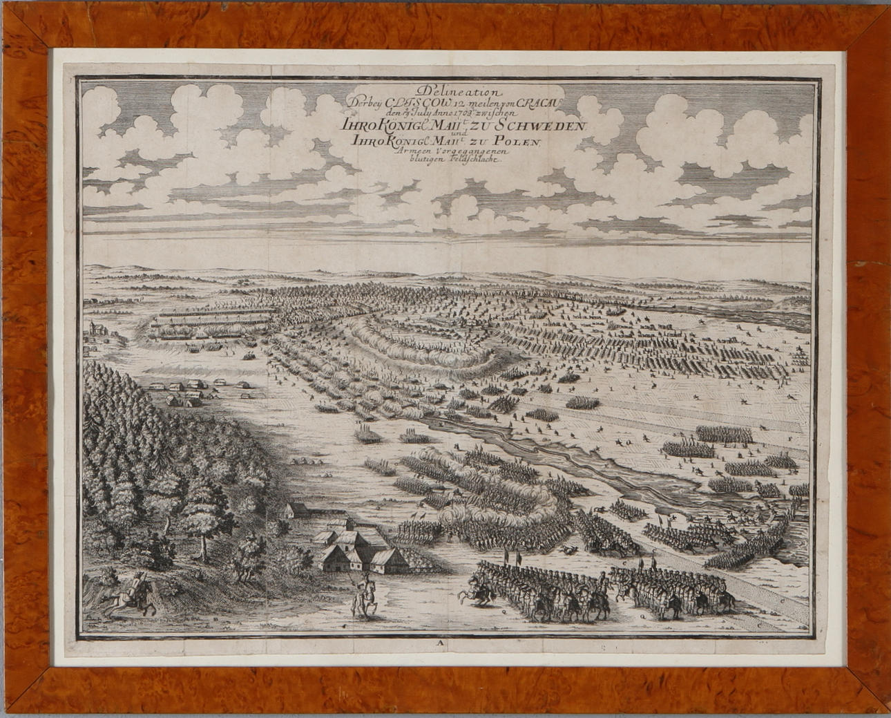 OIDENTIFIERAD KONSTNÄR. Gravyr, Slaget vid Kliszów 1703.