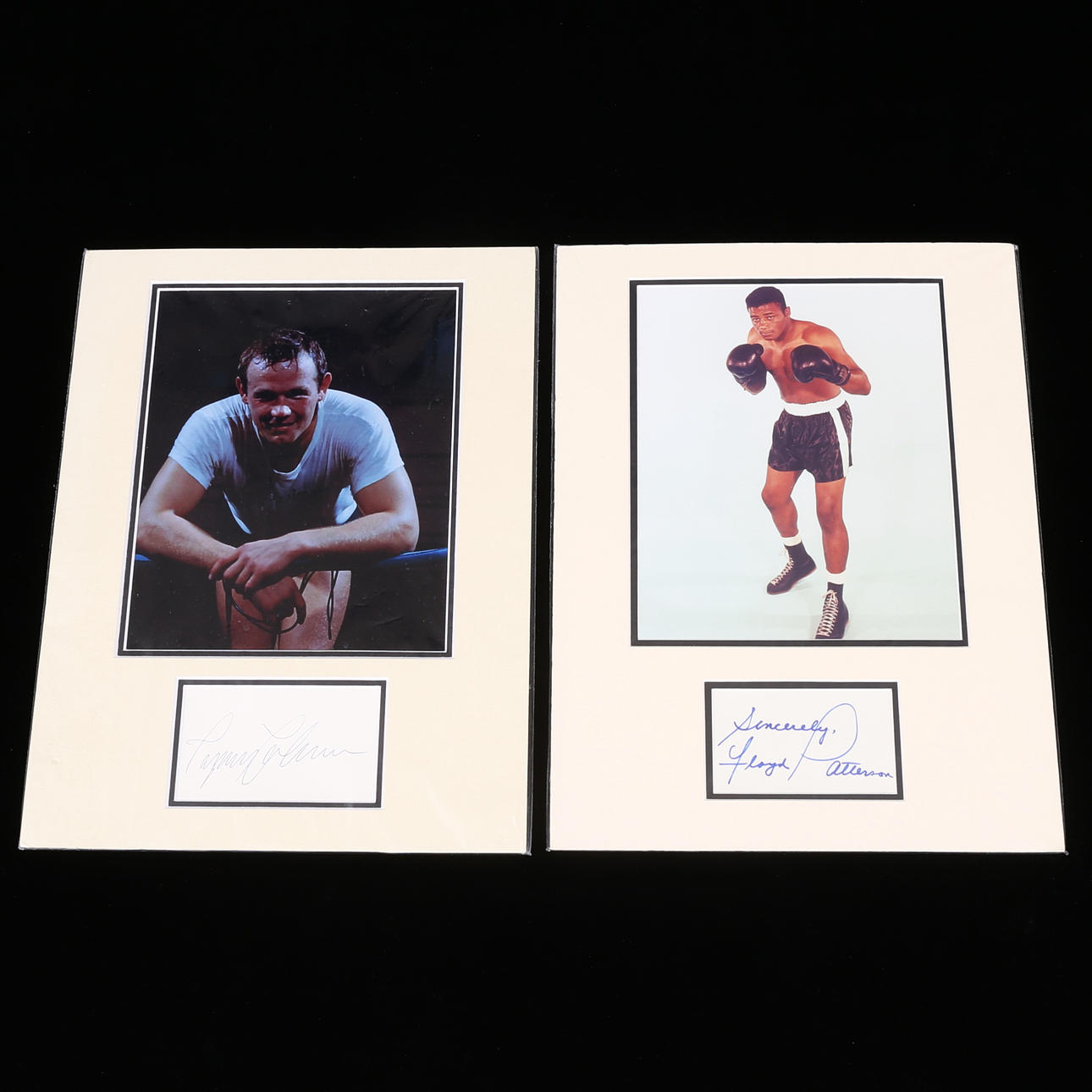 FLOYD PATTERSON, INGEMAR JOHANSSON, autografer, 2 st.