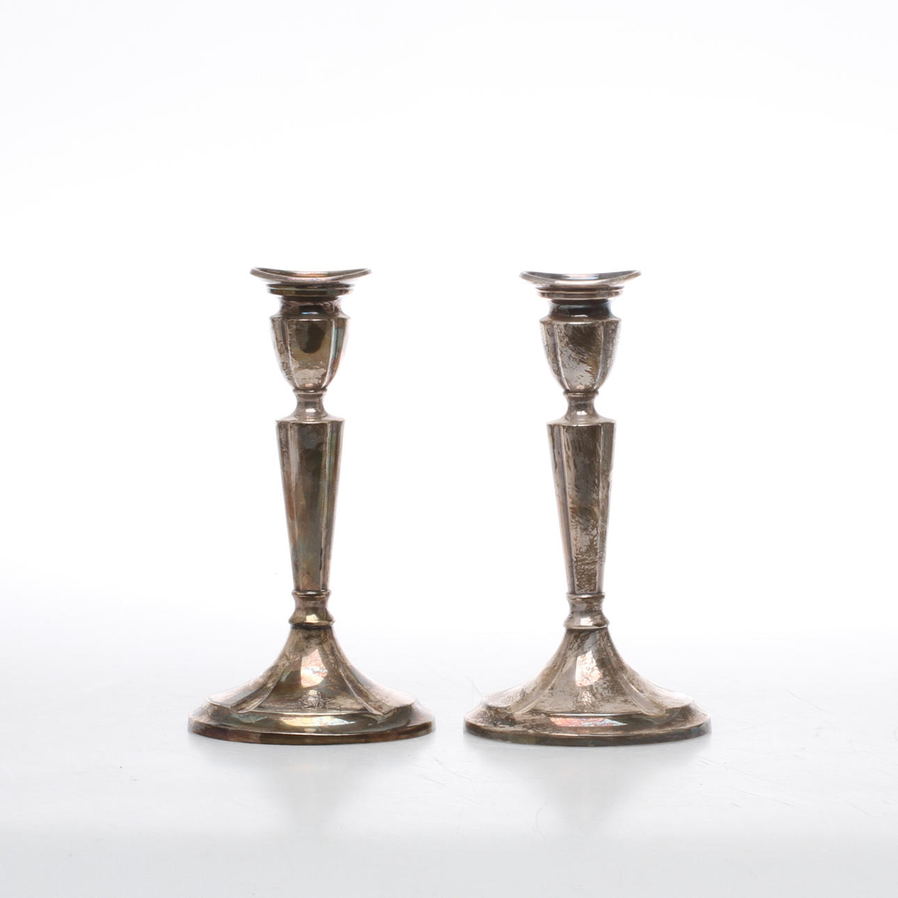 LJUSSTAKAR 1 par, silver, svensk importstämpel, 1900-tal.