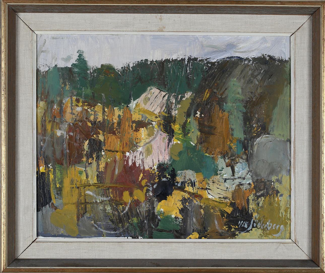 NILS SÖDERBERG. Landscape, oil on Board, signed.
