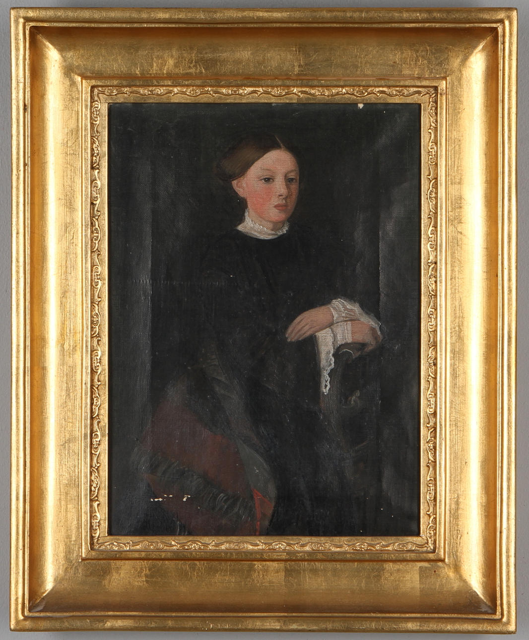 JULIUS WETTERBERG. 2 st, Flickporträtt, olja på duk, signerade.