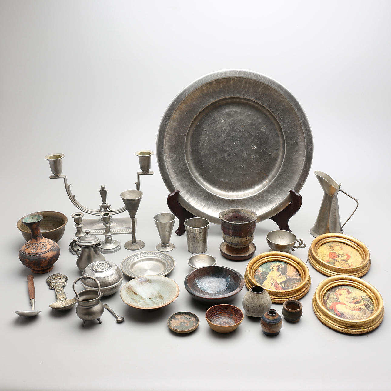 PARTI DIVERSE, ca 30 delar, tenn, keramik, miniatyrer m.m.