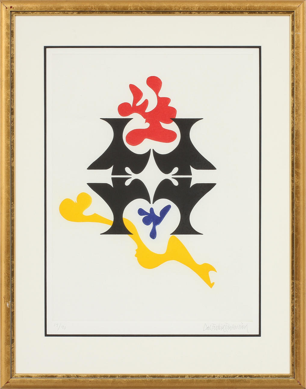 CARL FREDRIK REUTERSWÄRD. färglitografi, sign o numr 19/90.