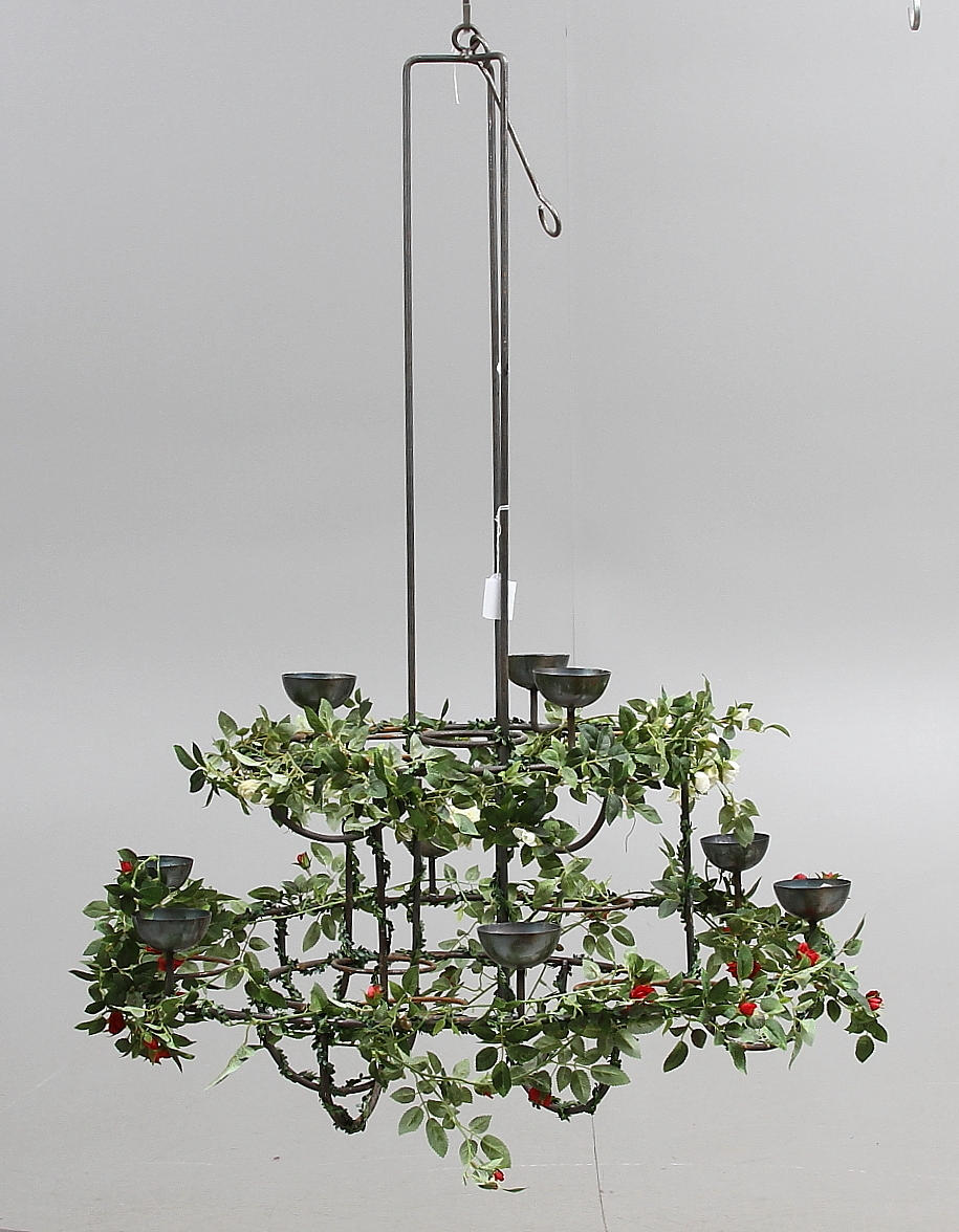 TAKKRONA, smide, 9 ljuskoppar för blockljus.