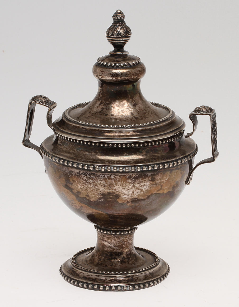 SOCKERSKÅL med lock, silver, Petter Åkerman, Stockholm, 1700-talets senare hälft..