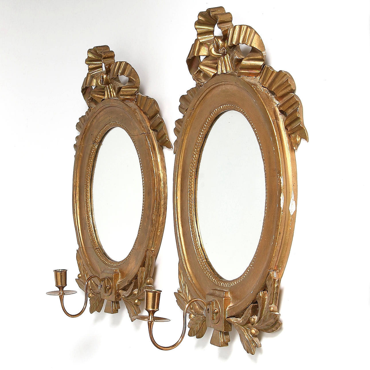 SPEGELLAMPETTER, trä, 1 par, gustaviansk stil. 1800-tal.