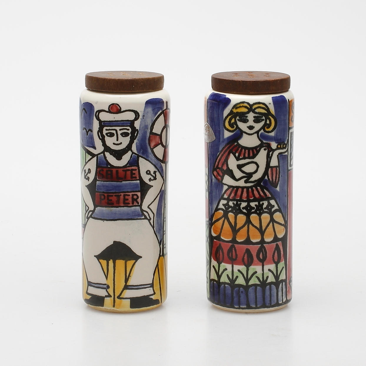 RUSKOR, 2 st, flintgods, "Sockerpullan" samt "Salte Peter", Anita Nylund, Jie, Gantofta.