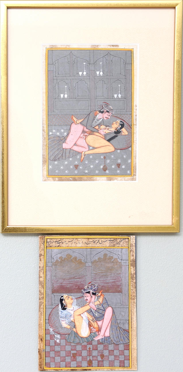 EROTISKA MOTIV, 2 st, Persien 18/1900-tal.